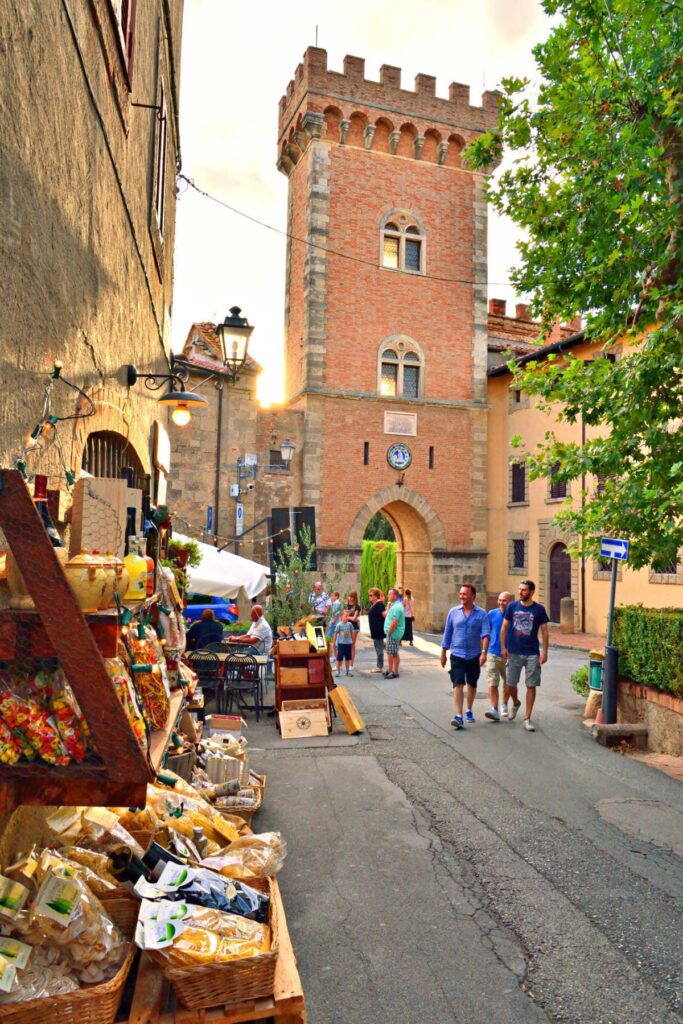 Colorful village, characteristic, with typical dishes